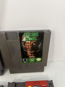 4 NES Game Lot Tecmo Bowl Heavy Barrel Spot Infiltrator Nintendo Clean & Tested