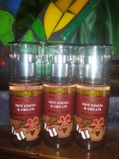 3x BATH & BODY WORKS HOT COCOA & CREAM TRAVEL SPLASH MIST SPRAY 2.5oz RARE LOT 3