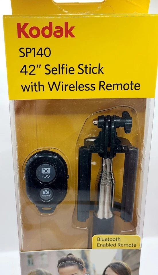 Палка для селфи Kodak SP140 с беспроводным пультом дистанционного управления компактная для путешествий 42 дюйма - Изображение 2 из 4
