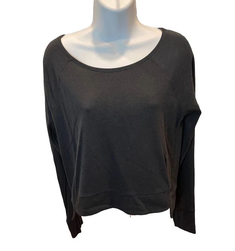 sweaty-betty cropped long sleeve pullover shirt