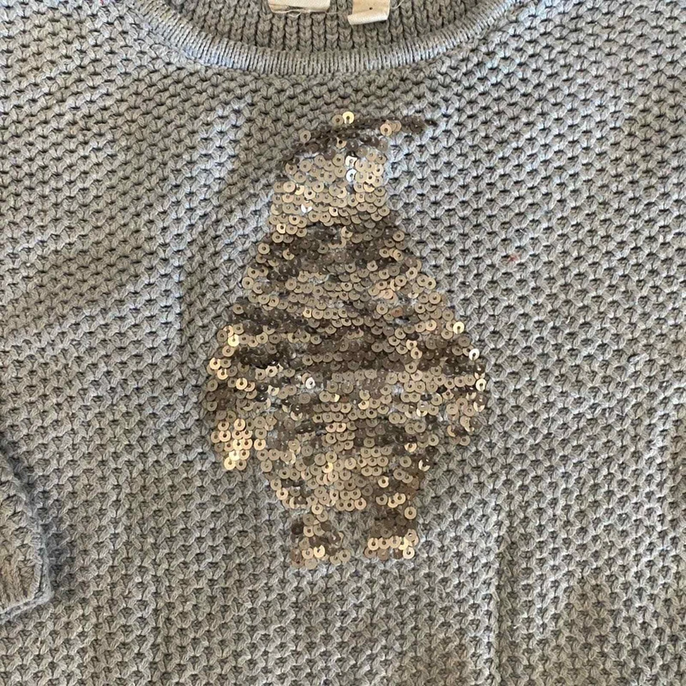 Gap Niñas Pingüino Lentejuelas Suéter Talla 6-7 Foto 2 de 4