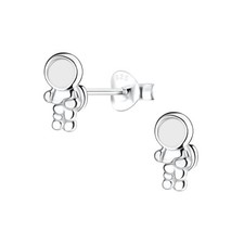 Silver Astronaut Studs - 925 Sterling Silver Space Man Post Earrings