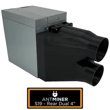 Antminer Rear + PSU Dual 4 Inch Fan Shroud Silencer KS5 KS3 K7 KA3 S21 S19 D9 L7