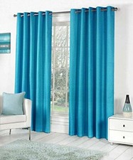 New 2 Piece Eyelet Door Curtain Set - 7 ft