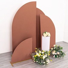 4 Matte TERRACOTTA Fitted Spandex Half Moon Wedding Arch Backdrop STAND COVERS