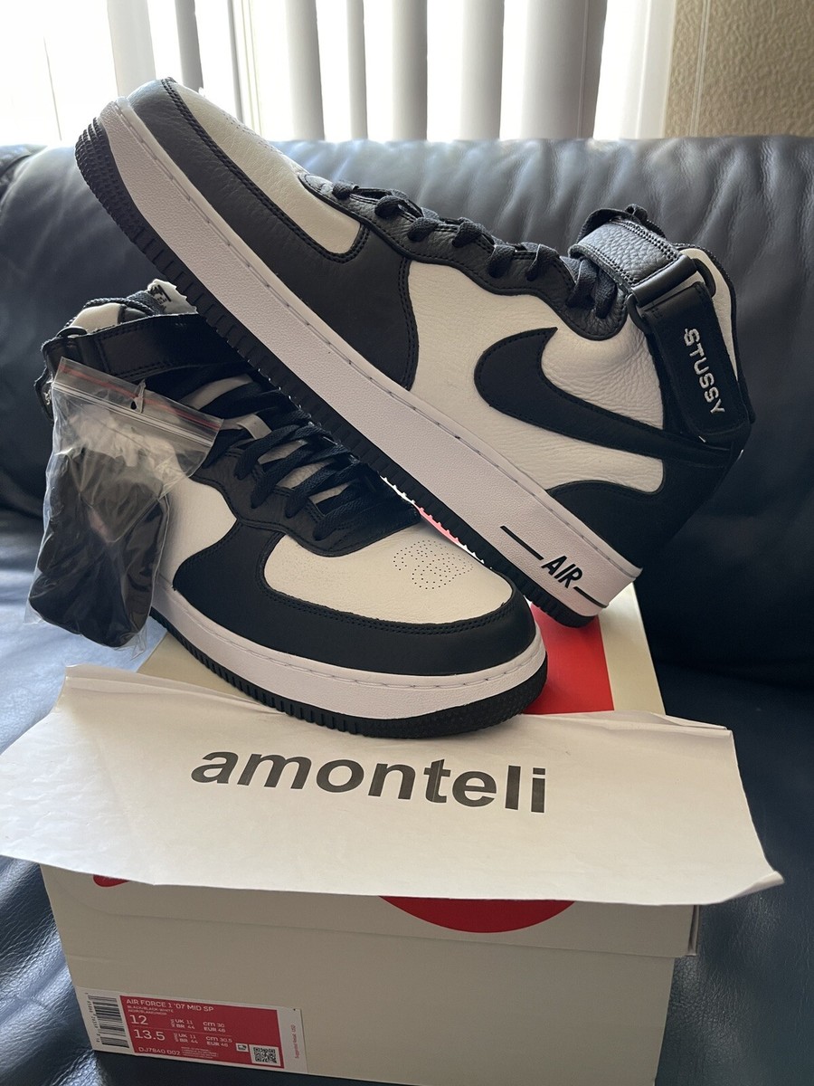 BRAND NEW NIKE X STUSSY AIR FORCE 1 MID SP - WHITE BLACK