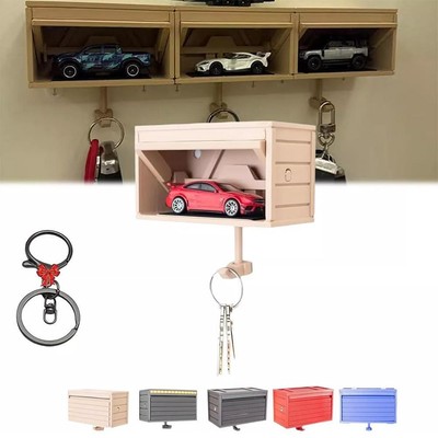 Car Garage Key Holder with Opening Door, Key Holder for Wall 
