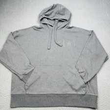 BANANA REPUBLIC Hoodie Mens Large Gray Graphic Heavyweight Logo Sweatshirt