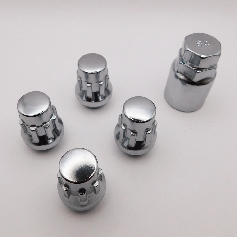 Locking Wheel Nuts M12x1.5 Closed Bimecc Chrome For Hyundai Getz i10