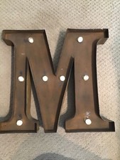 Vintage Lit Marquee Letter  M  