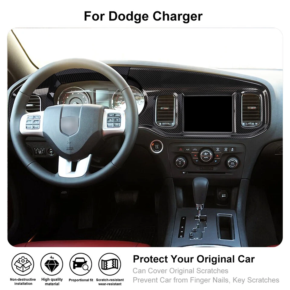 For 2011-2014 DODGE CHARGER INSTRUMENT PANEL RADIO DASH TRIM BEZEL CARBON STYLE Foto 4 de 4