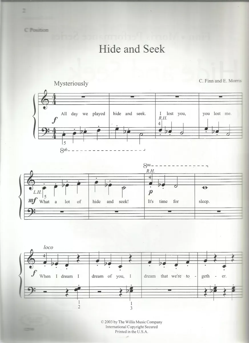 Hide and Seek Sheet music for Piano (Solo) Easy