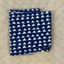 Cloud Island Triangle Print Baby Receiving Blanket Blue White Flannel Cotton