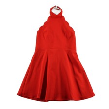 TOBI Short Fit & Flare Dress Open Back Women's Size Small Sleeveless Solid Red