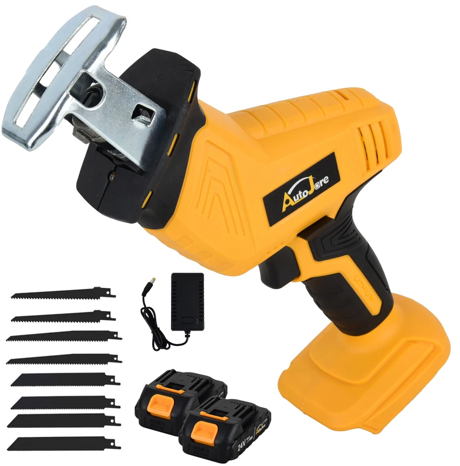 Electric Reciprocating Saw 24V W/ 2000mah Battery Cutting Tools Cordless 8 Blade - Image 2 of 4