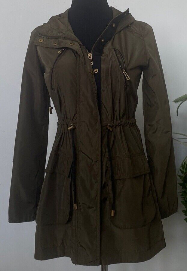 Zara Basic Women's Brown Polyester Nylon Hooded J… - image 3