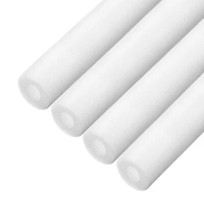 METALLIXITY 4pcs Pipe Insulation Foam Tubes Pipe Lagging 25mm ID 45mm OD 3ft, White
