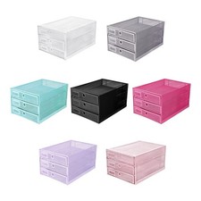 EXERZ Paper Sorter 3 Tier Drawers A4/Desk Organiser/Letter Tray, Document (Pink)