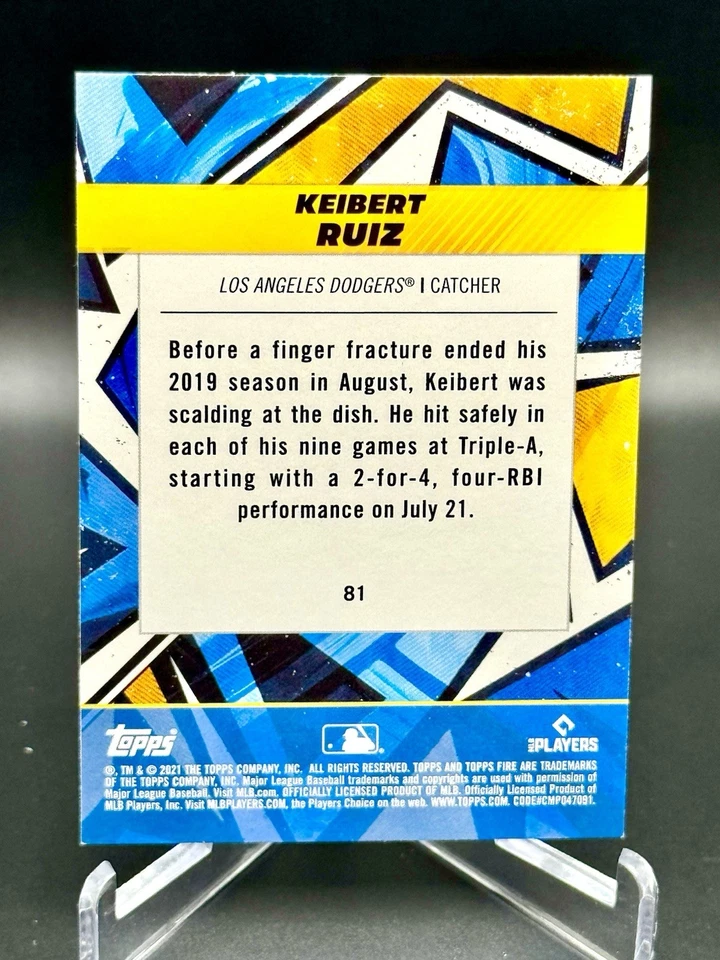 2021 Topps Fire - Keibert Ruiz #81 (RC) - Image 2 of 2