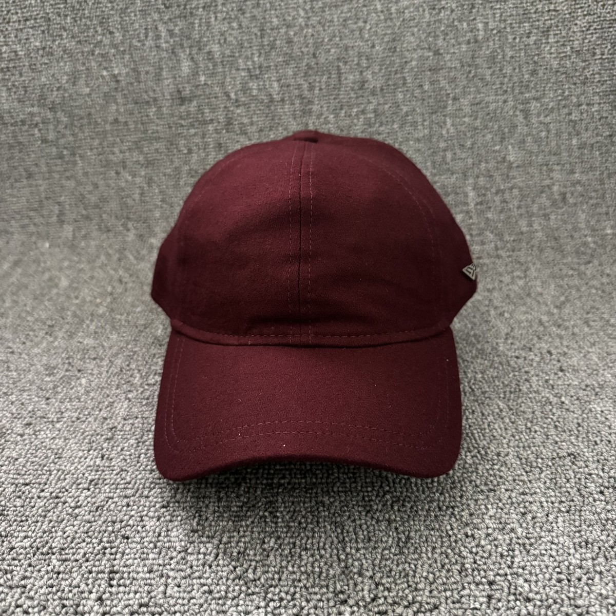 New Era Burgundy Plain Front Strapback Baseball Cap Curved Brim