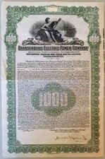 Uncancelled Brandenburg Electric Power Gold Bond 1928 with coupons