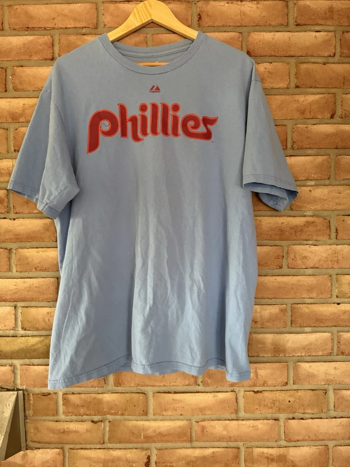 Camisa Phillies Roy Halladay Adulto Grande Azul #34 Philadelphia Béisbol MLB Camiseta Foto 2 de 4