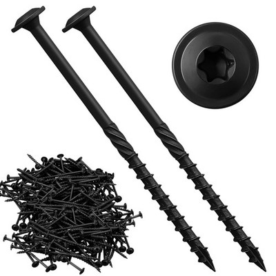 200 PCS #14x4 Inch Black Lag Screws Structural Wood Exterior Star Drive