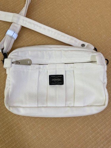 Porter Yoshida Kaban Herringbone Shoulder Bag White Compact