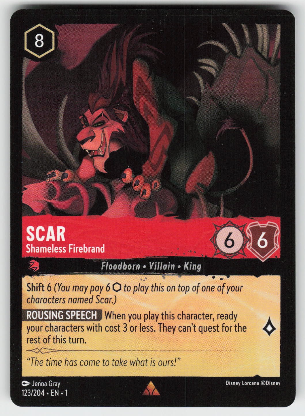 Scar - Shameless Firebrand Rare The First Chapter 123/204 NM