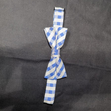 Westbury Silk Woven boys Clip-On Pretied Bow Tie Blue White Plaid Check