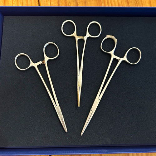 Vintage Hemostat Forceps Lot of 3 Surgical Medical Tools Stainless Steel 1980s