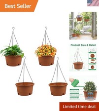 4 Pack 10 Inch Hanging Planters for Indoor Plants, Hanging Baskets for Plants...
