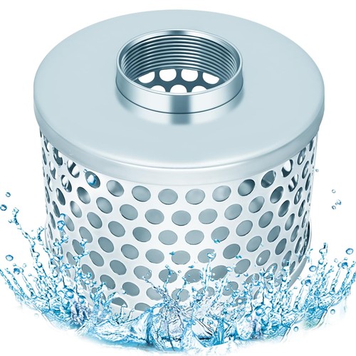 3” Pump Suction Hose Strainer, Round Hole Steel Basket Water 3 inch