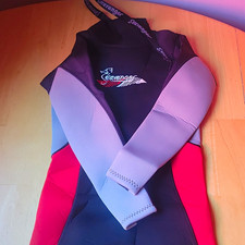 Seavenger Youth's Neoprene Wetsuit Suit Black Gray Red Black/Gray/Red