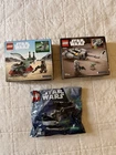 Lot of 3 LEGO Star Wars Boba Fett's Starship 7534, Mandolorian 75363, 30685 Yoda