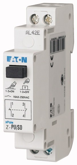 Z-PU230/SO MODULE SWITCH 16A 1Z+1R 1M 250V AC BLACK 276293