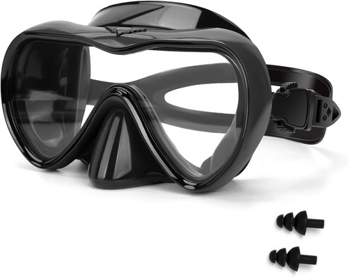 Swimming Goggles, Anti-Fog Dive Goggles with Nose Cover, Anti-Leak Black - Picture 8 of 8