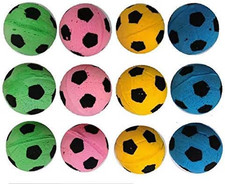 12 Pc Foam Cat Toy Balls 1.7" Colorful Lightweight Quiet Interactive Kitten Toys