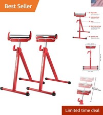 Heavy-Duty Folding Roller Stand - Height Adjustable 27-43in, 250 LB Capacity