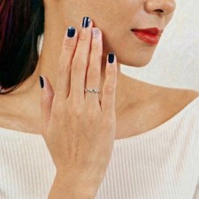 Modern Zig Zag 925 Sterling Silver Ring for W...