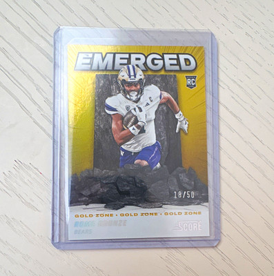 Panini 2024 Score Football Emerged Gold Zone Rome Odunze Bears RC EM-ROE 18/50
