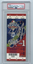Utley, Werth & Victorino Signed Autograph 2008 World Series Game 1 Ticket PSA