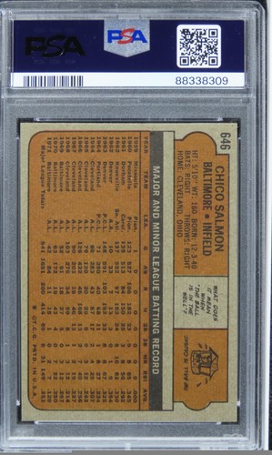 1972 Topps Chico Salmon #646 PSA 8 NM-MT - Picture 2 of 2