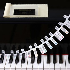 Removable Piano Notes Labels with Black-key Semitones,88 Keyboard Sticker wit...