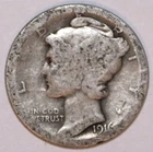1916 S Mercury Dime - About Good/Good - 2494AT - FREE SHIPPING