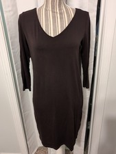 Eileen Fisher Systems Brown Shift Dress Womens XS Minimalist Quiet Luxury