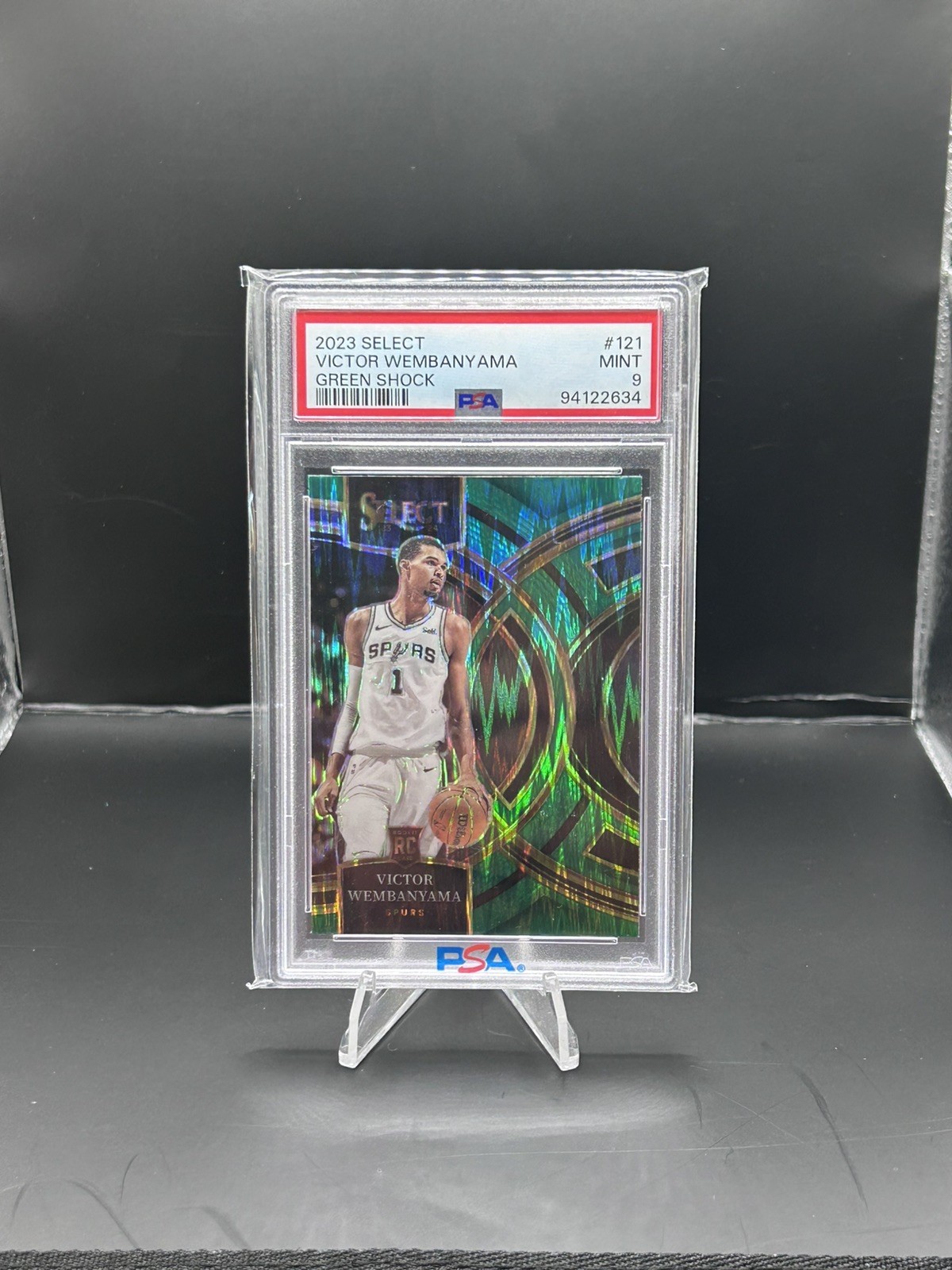 2023-24 Panini Select - Premier Victor Wembanyama #121 Green Shock Prizm (RC)