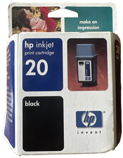 HP Genuine Original Inkjet Print Cartridge 20 Black For HP Printer Model 20. H1