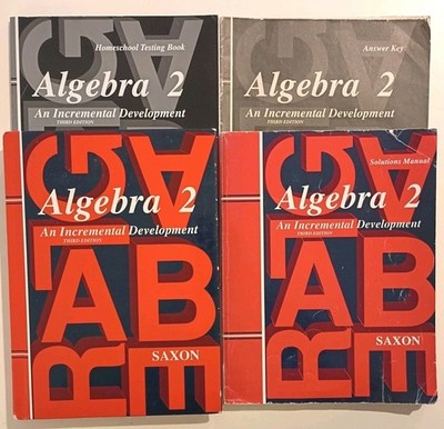 Saxon Algebra 2 Complete 3E Set Textbook Solutions Manual Tests Answer Key Math 