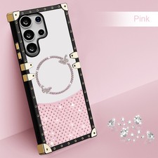 Diamond Mirror Butterfly Case For Various Phone Glitter Flash Shockproof Cover